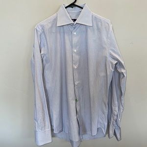 Eredi Pisano Italian Designer - Men’s Dress Shirt - Size 15.75 (40) - Blue